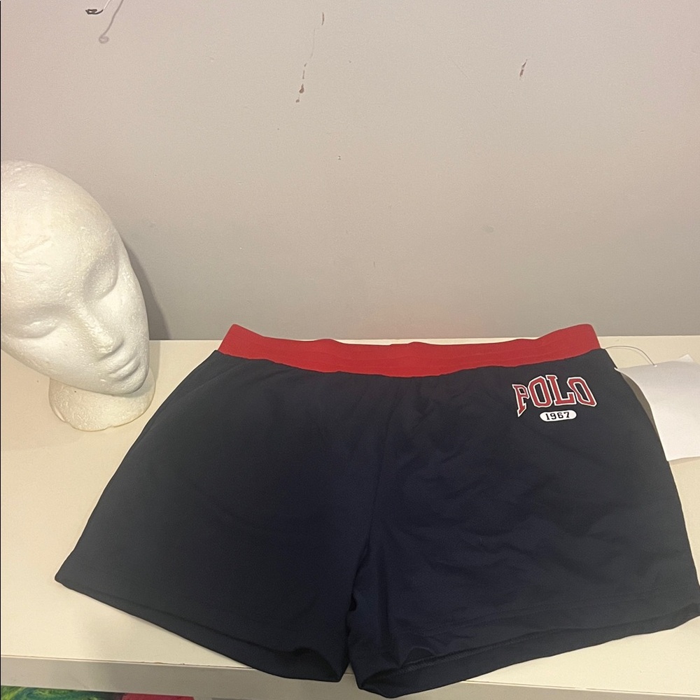 Polo by Ralph Lauren Navy and Red Athletic Shorts